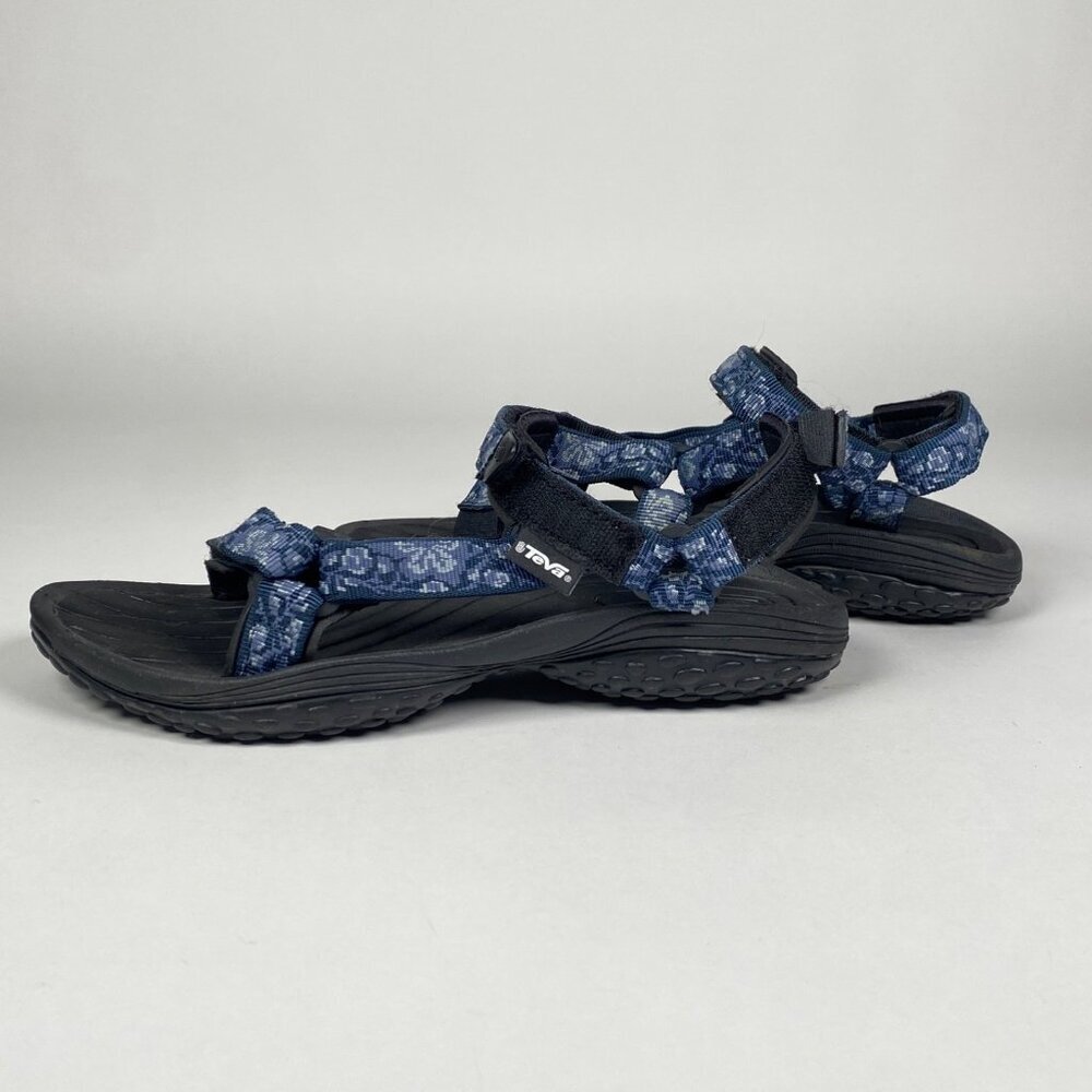 Teva Hiking Sport Water Sandals Womens Size 8.5 Blue Floral Hook Loop Strap 6465 - Picture 5 of 10